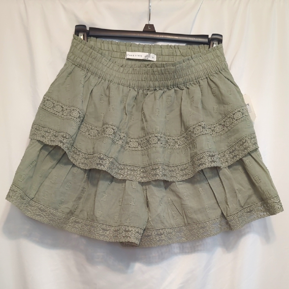 Seagreen Tiered Skirt By Altar'd State